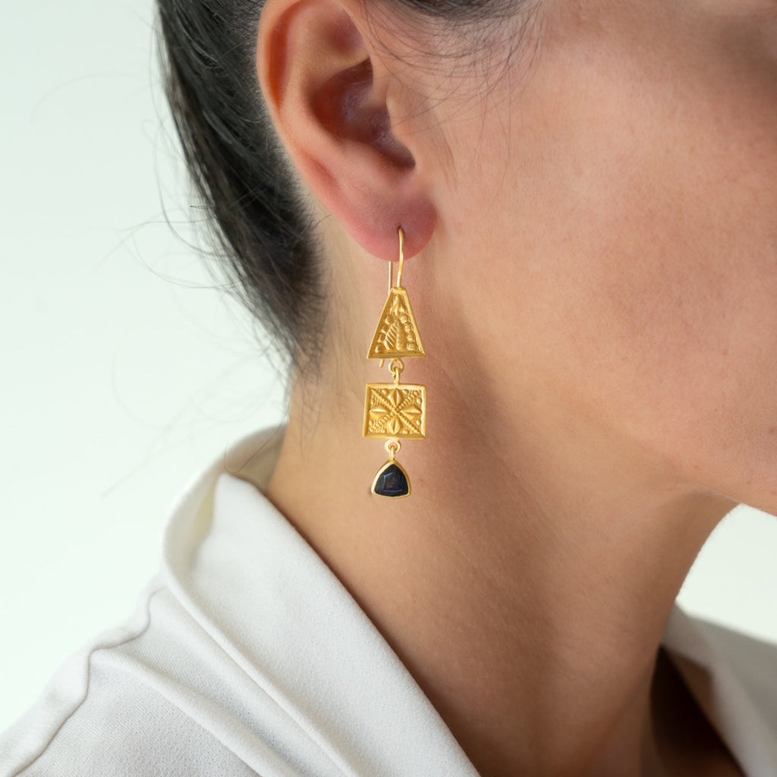 Rubyteva Labradorite Henna Earrings