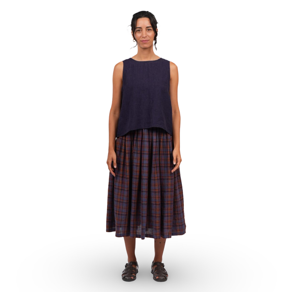 Montaigne Elke French Plaid Linen Skirt