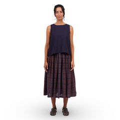 Montaigne Elke French Plaid Linen Skirt