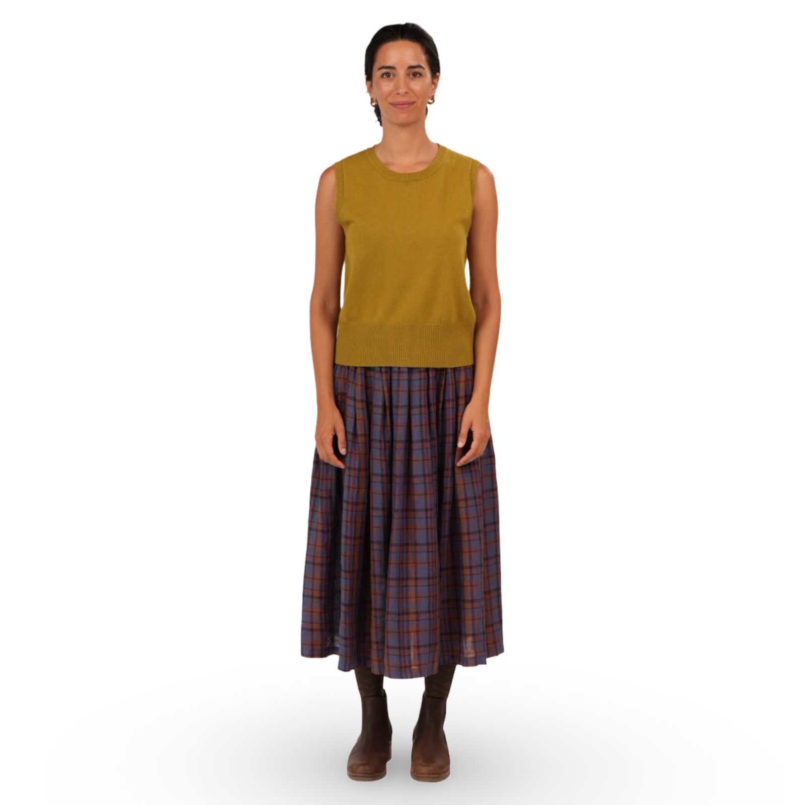 Montaigne Elke French Plaid Linen Skirt