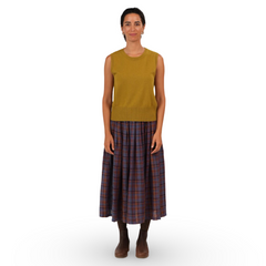 Montaigne Elke French Plaid Linen Skirt