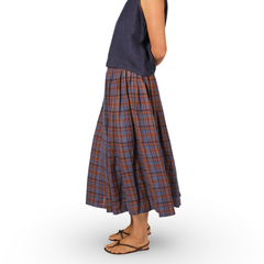 Montaigne Elke French Plaid Linen Skirt
