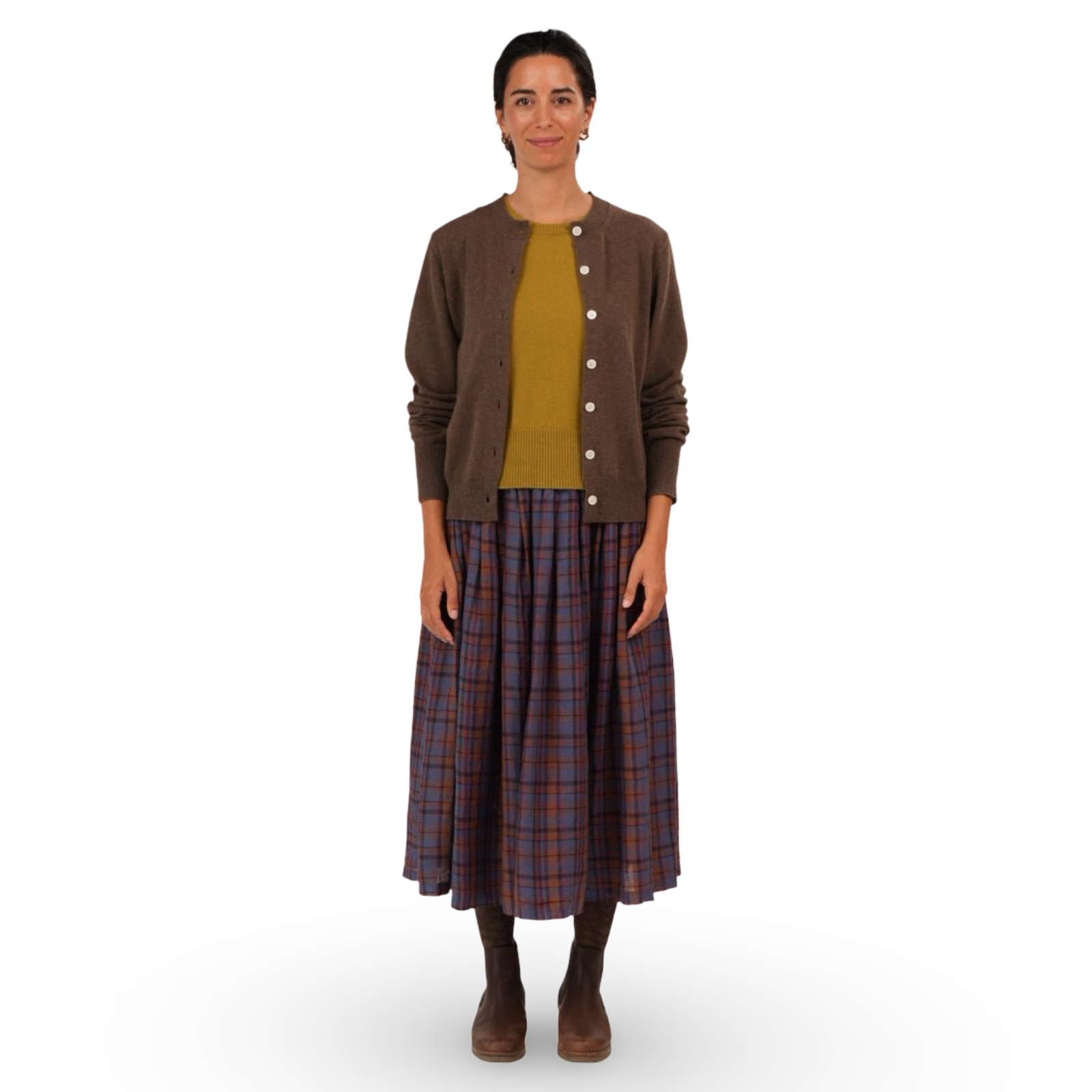 Montaigne Elke French Plaid Linen Skirt