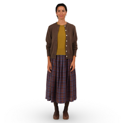 Montaigne Elke French Plaid Linen Skirt