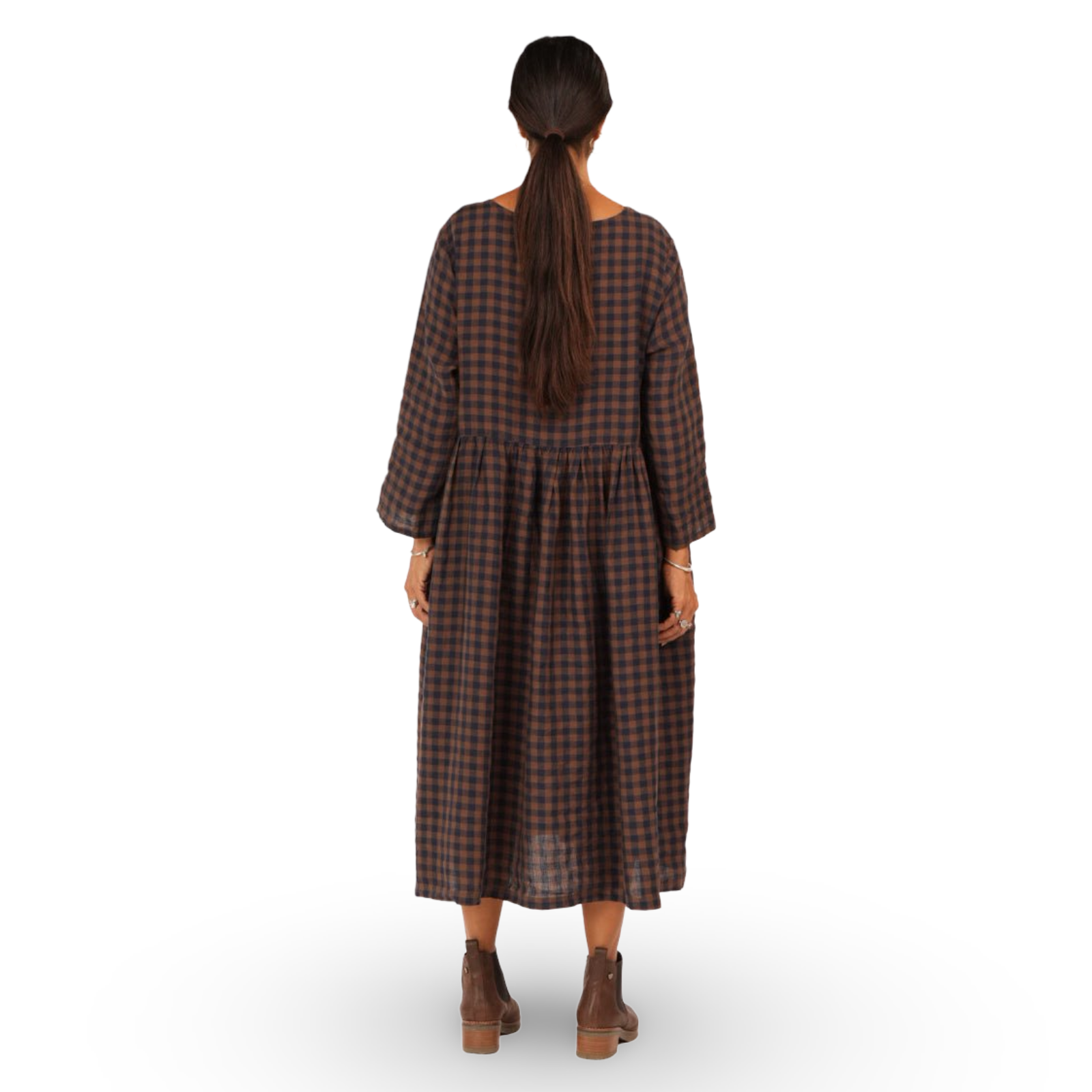Montaigne Journee Check Linen Dress