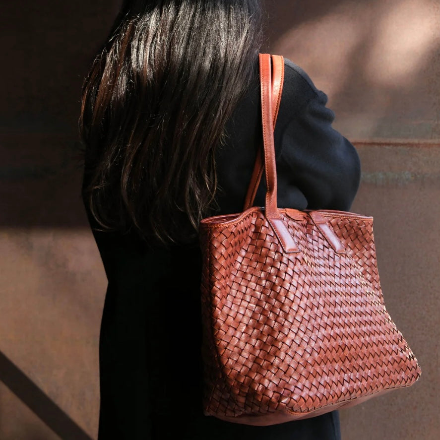 Juju & Co Basque Woven Leather Tote