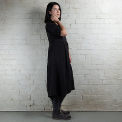 Violetta Par Manteau Noir Camille Black Linen Dress