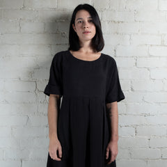 Violetta Par Manteau Noir Camille Black Linen Dress