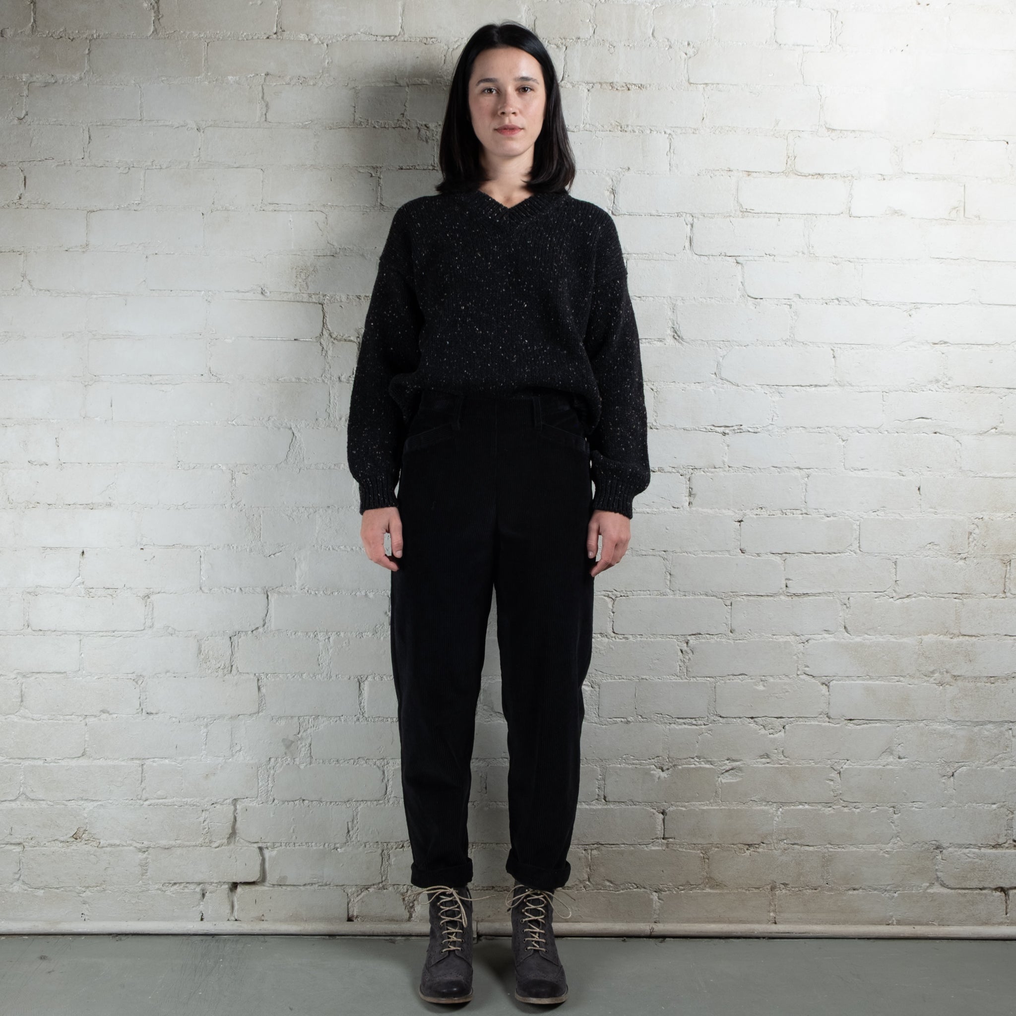 Violetta Par Manteau Noir Eloise Pull-On Corduroy Pants