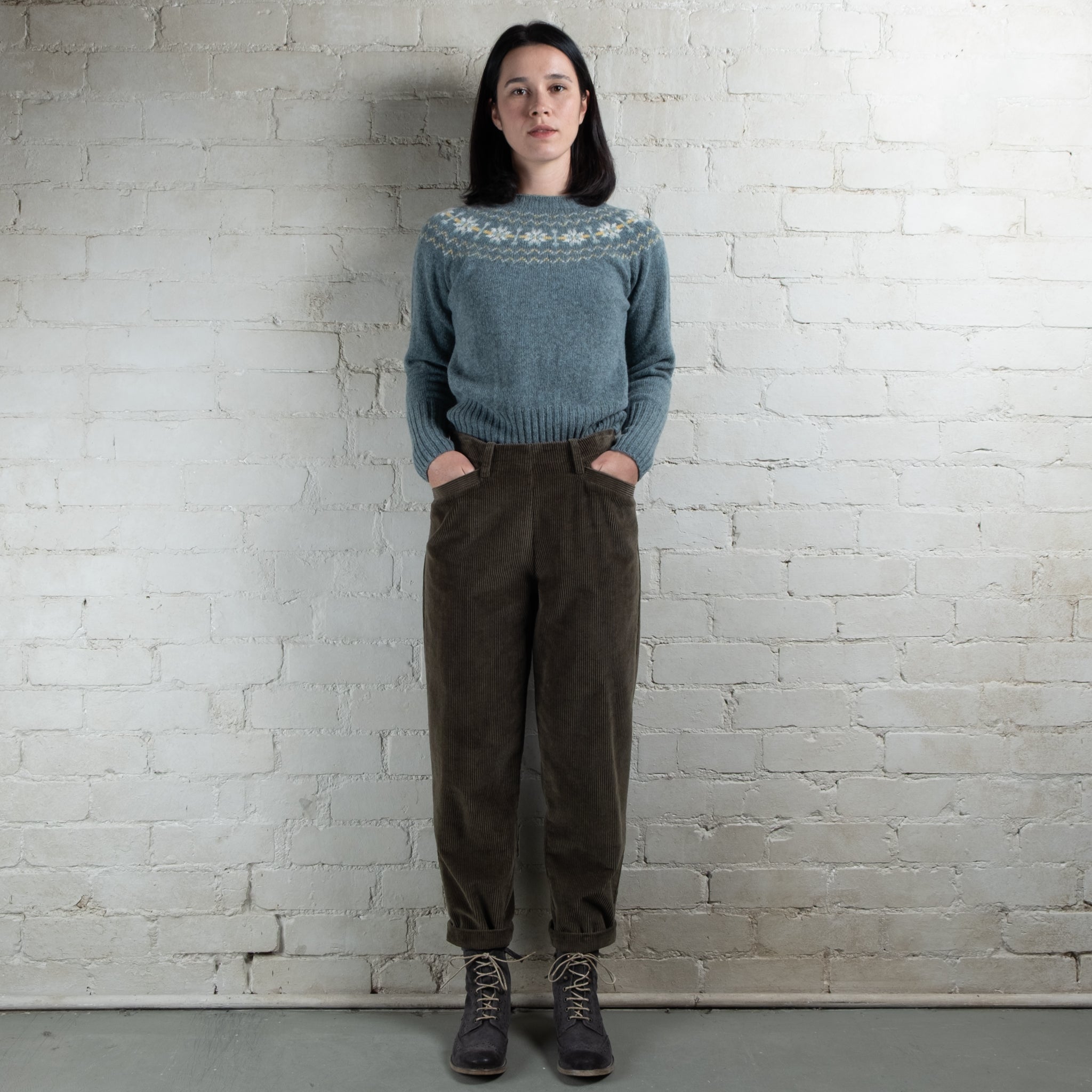 Violetta Par Manteau Noir Eloise Pull-On Corduroy Pants