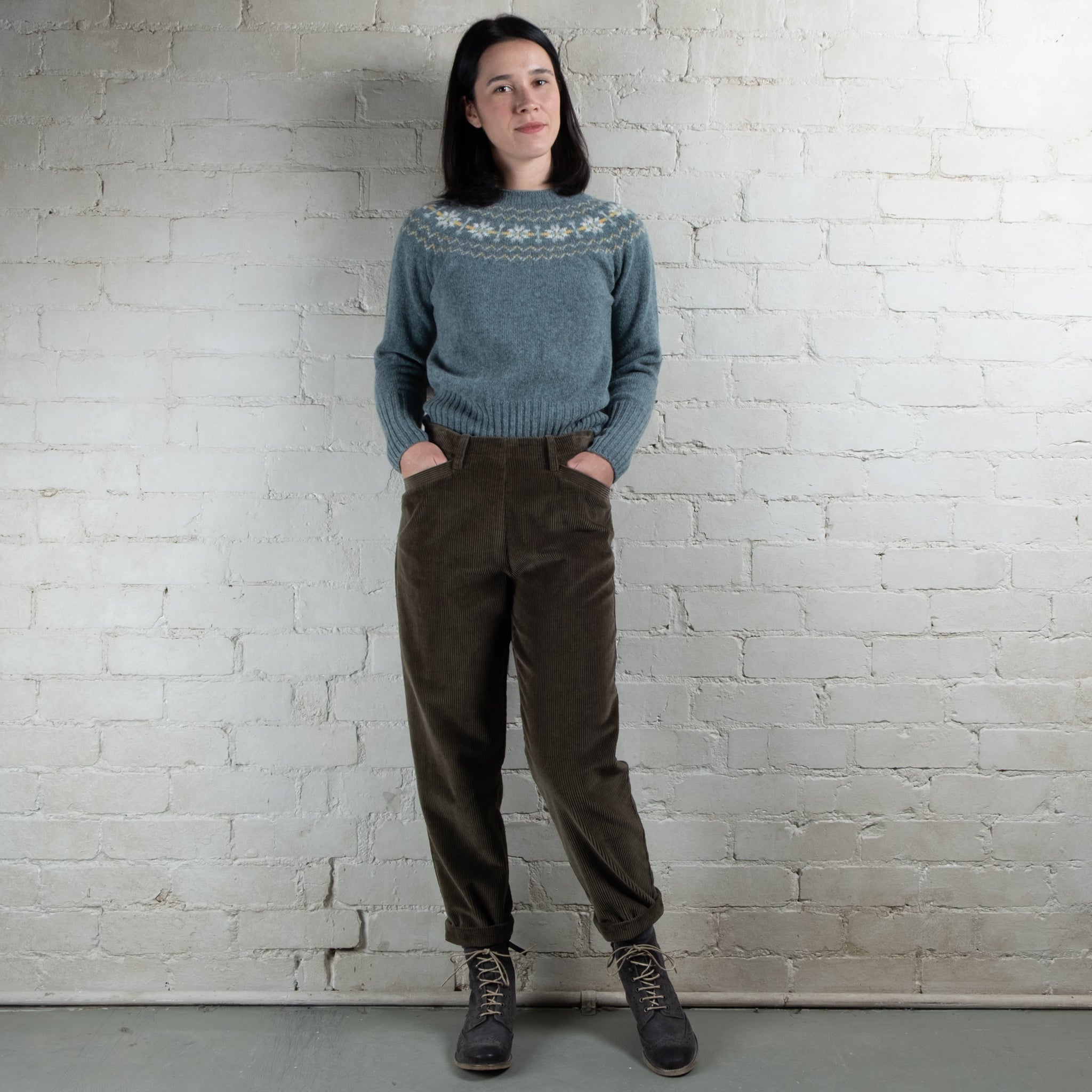 Violetta Par Manteau Noir Eloise Pull-On Corduroy Pants