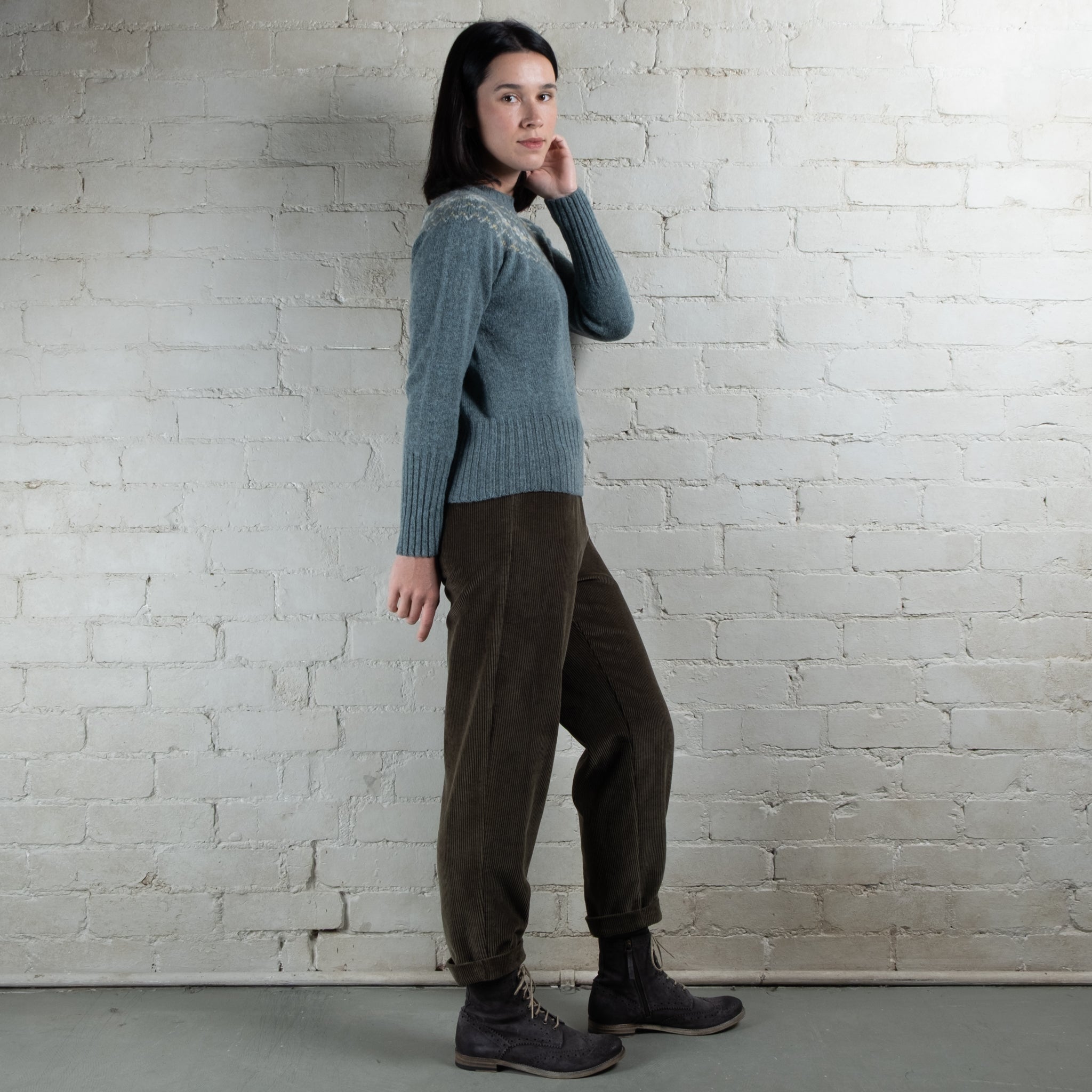 Violetta Par Manteau Noir Eloise Pull-On Corduroy Pants