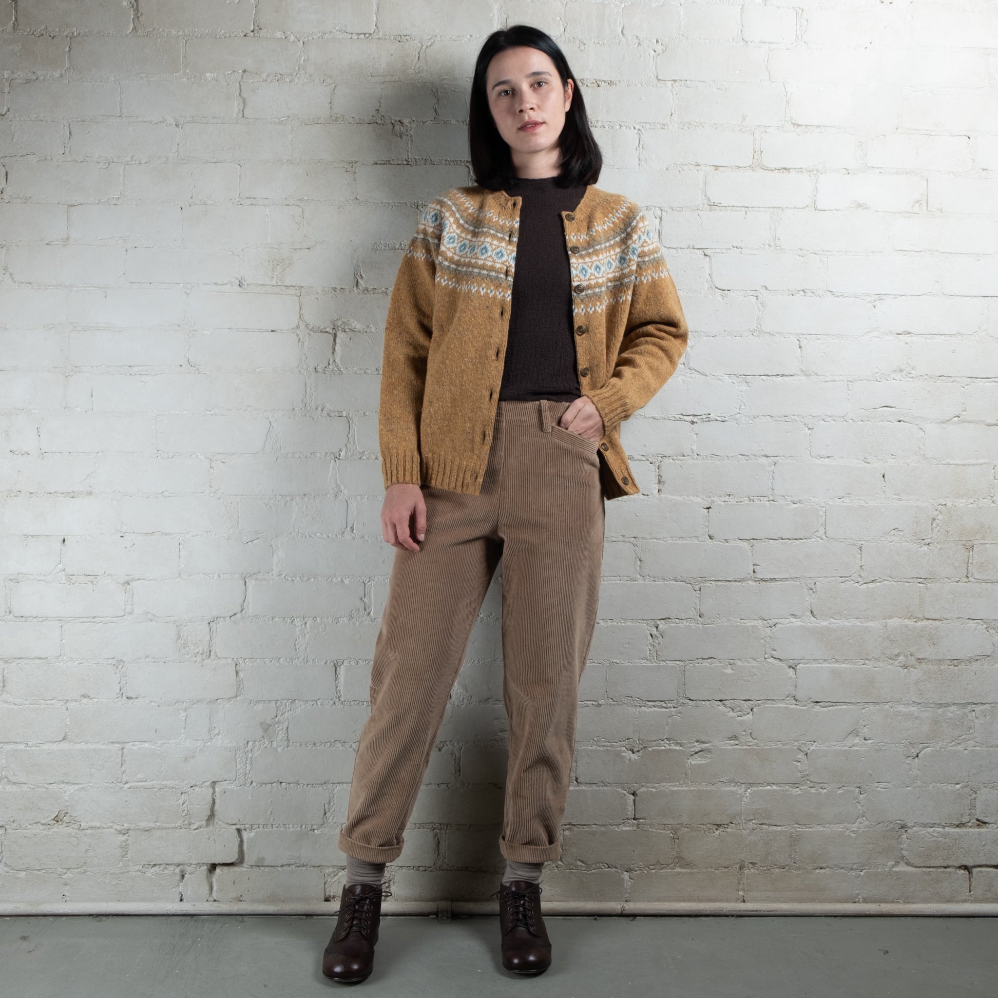 Violetta Par Manteau Noir Eloise Pull-On Corduroy Pants