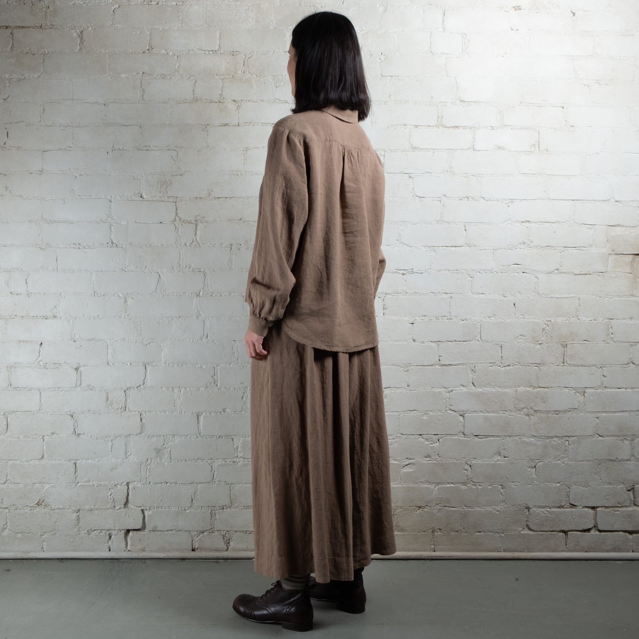 Violetta Par Manteau Noir Siena Tobacco Linen Wide Leg Pants