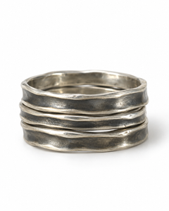 Onda Oxidised Sterling Silver Ring