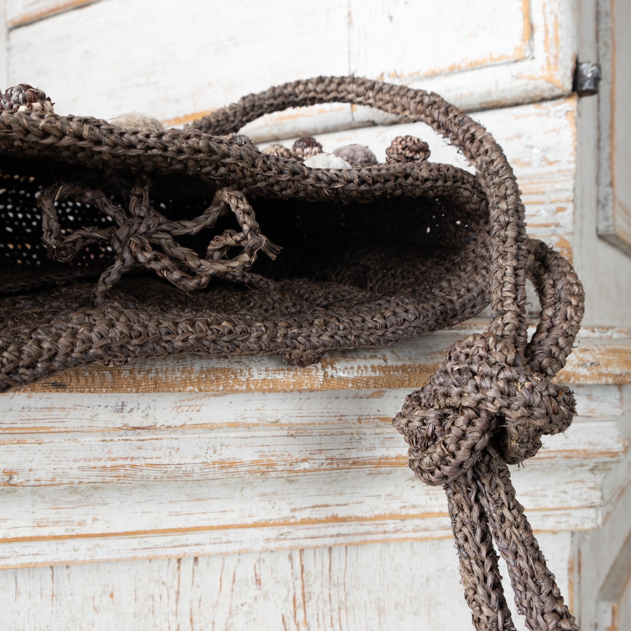 Sophie Digard Fine Crochet Bandouliere Cross-Body Raffia Bag