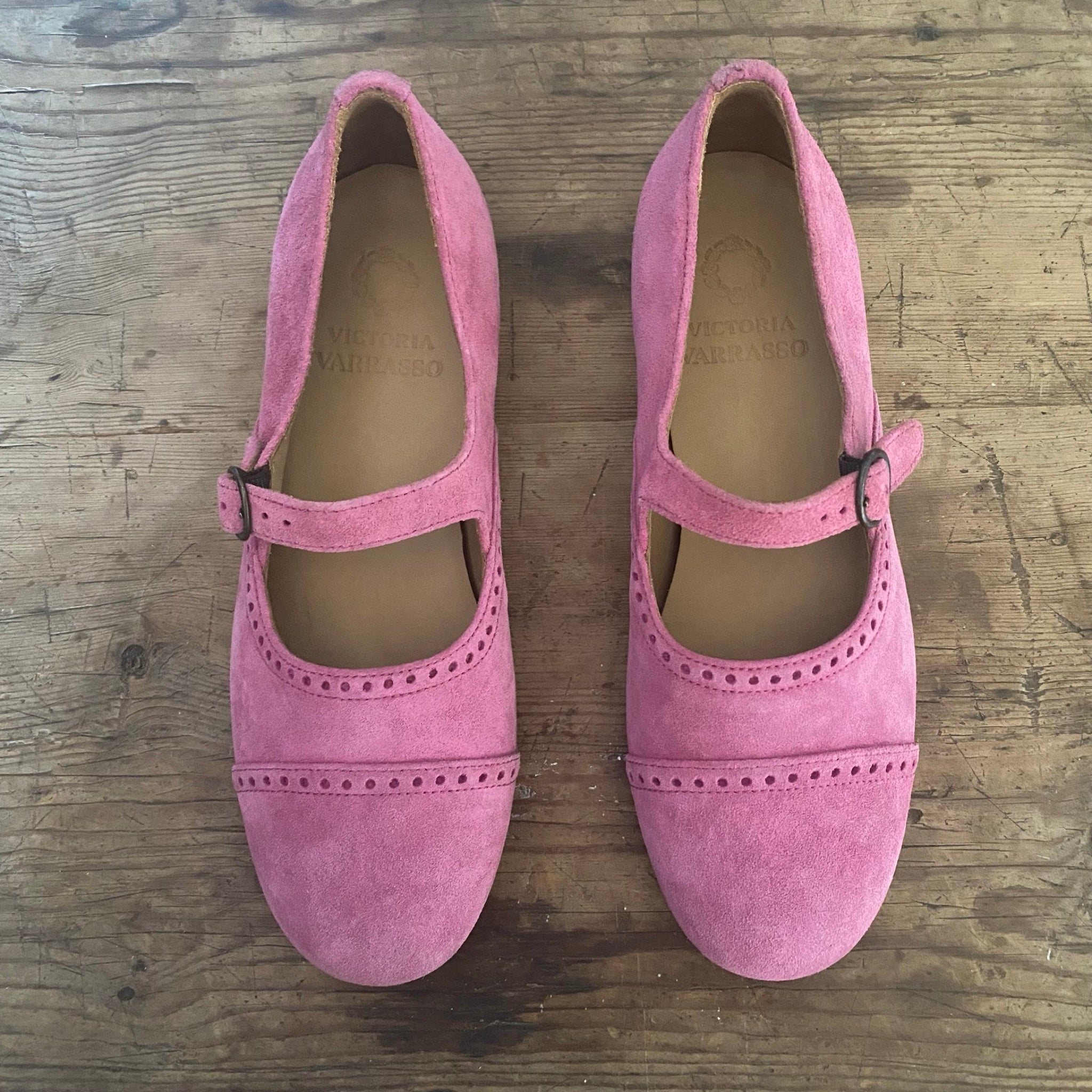 Victoria Varrasso Pink Suede Dolls Shoes