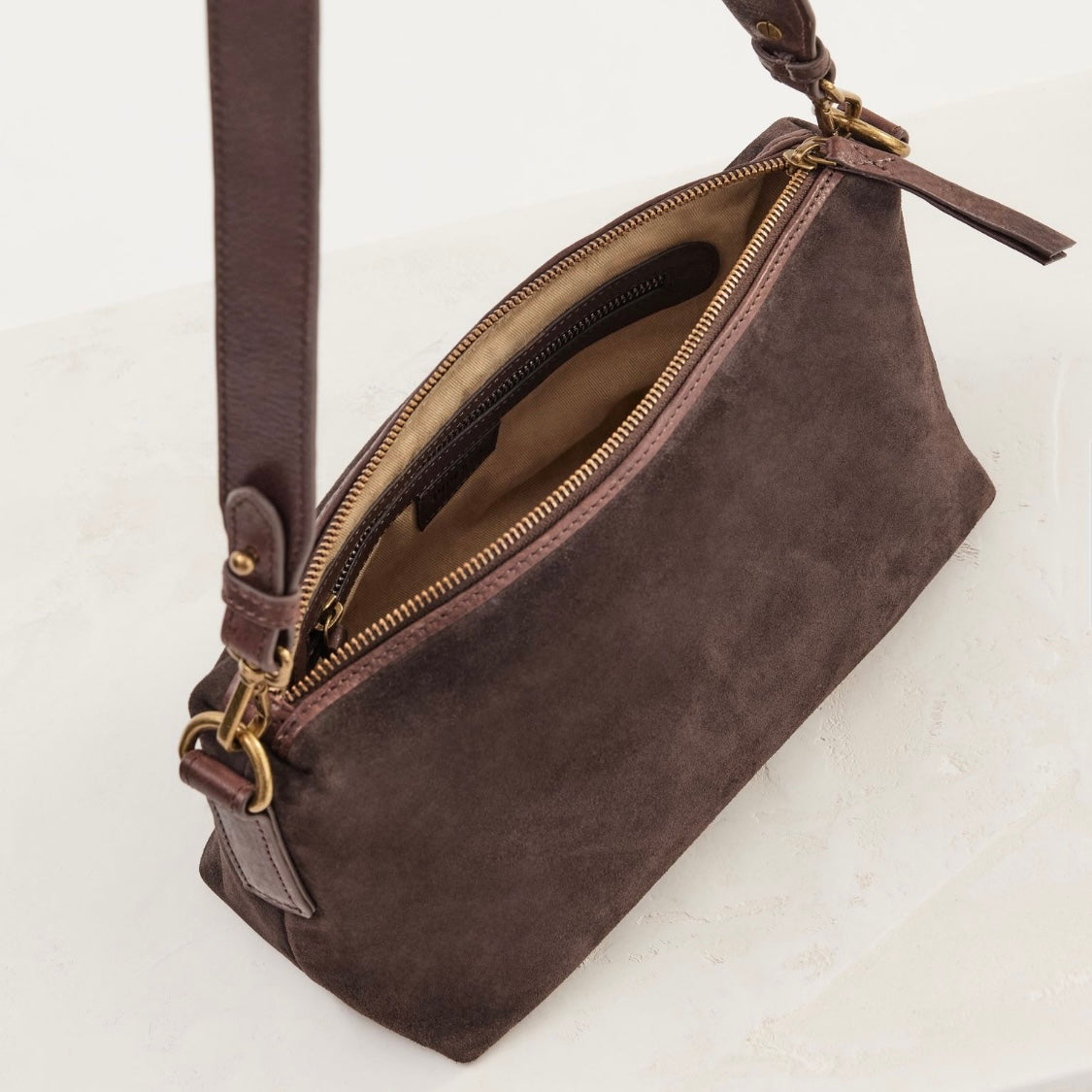 Juju & Co Chocolate Suede Teddy Bag