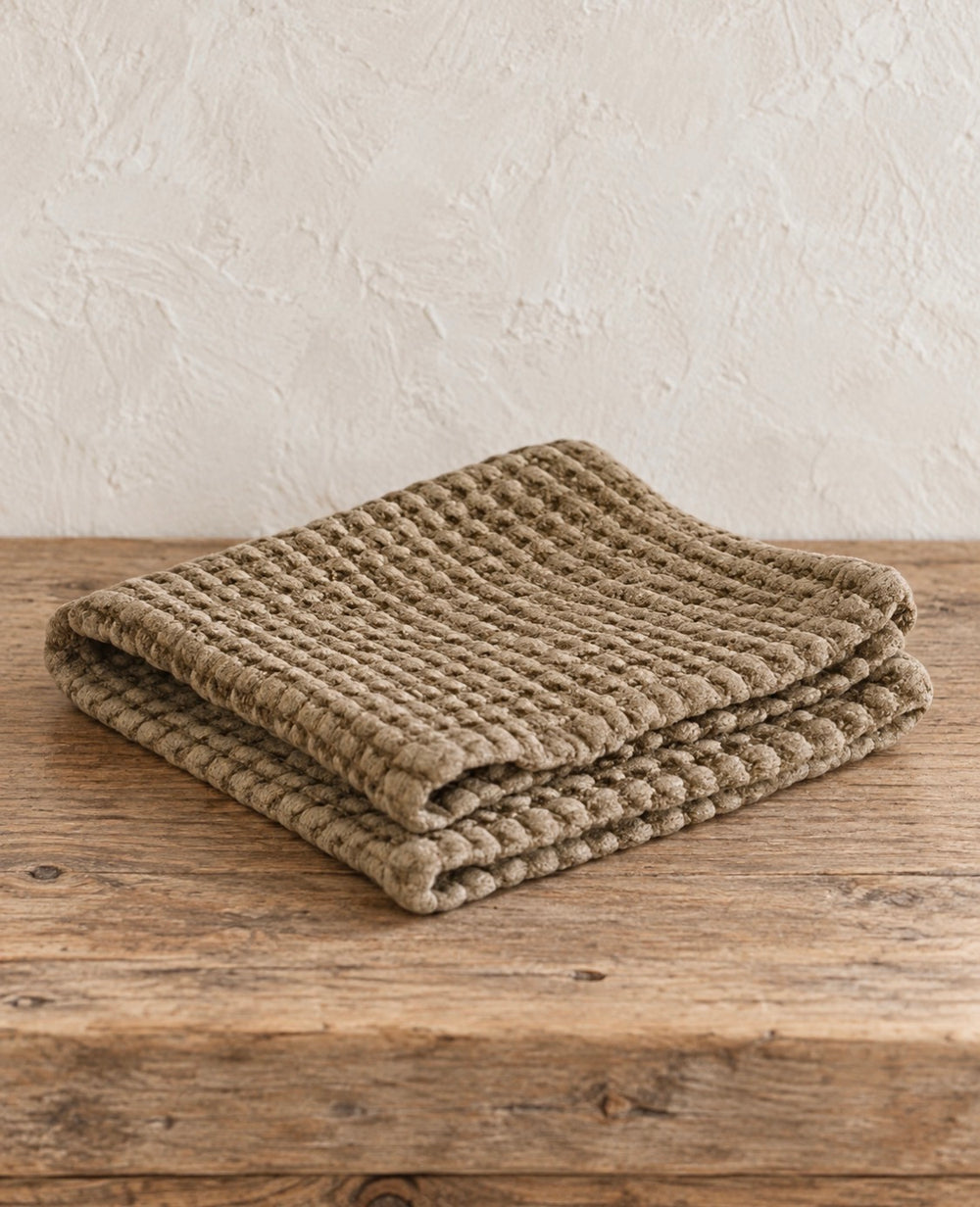 Organic Cotton Rustic Waffle Face Cloth