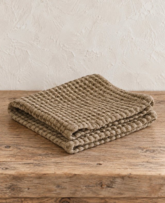 Organic Cotton Rustic Waffle Face Cloth