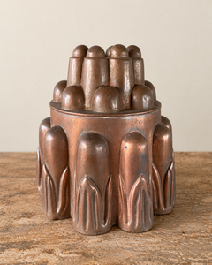 Antique Medium Copper Stamped Jelly Mould
