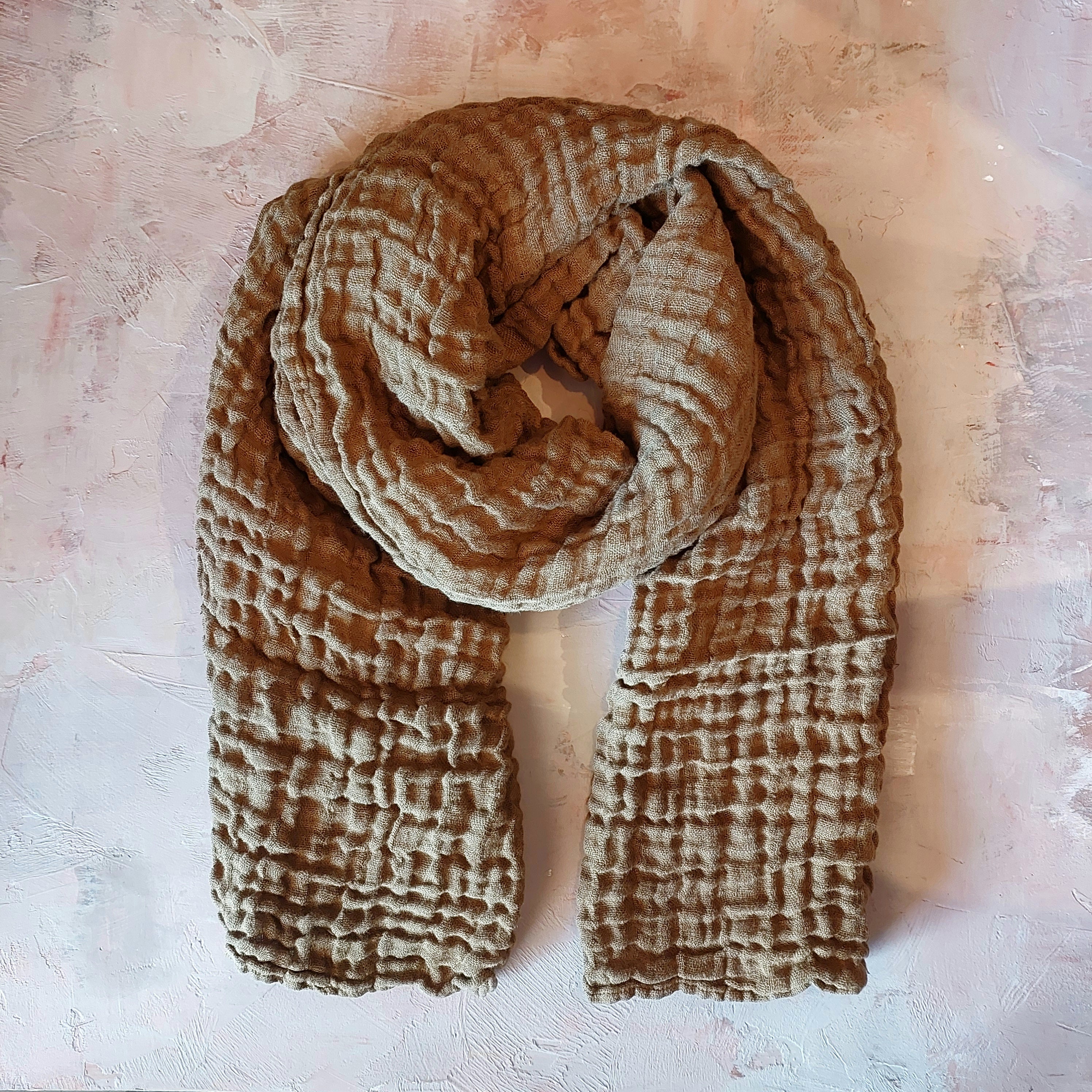 Rustic French Linen Scarf