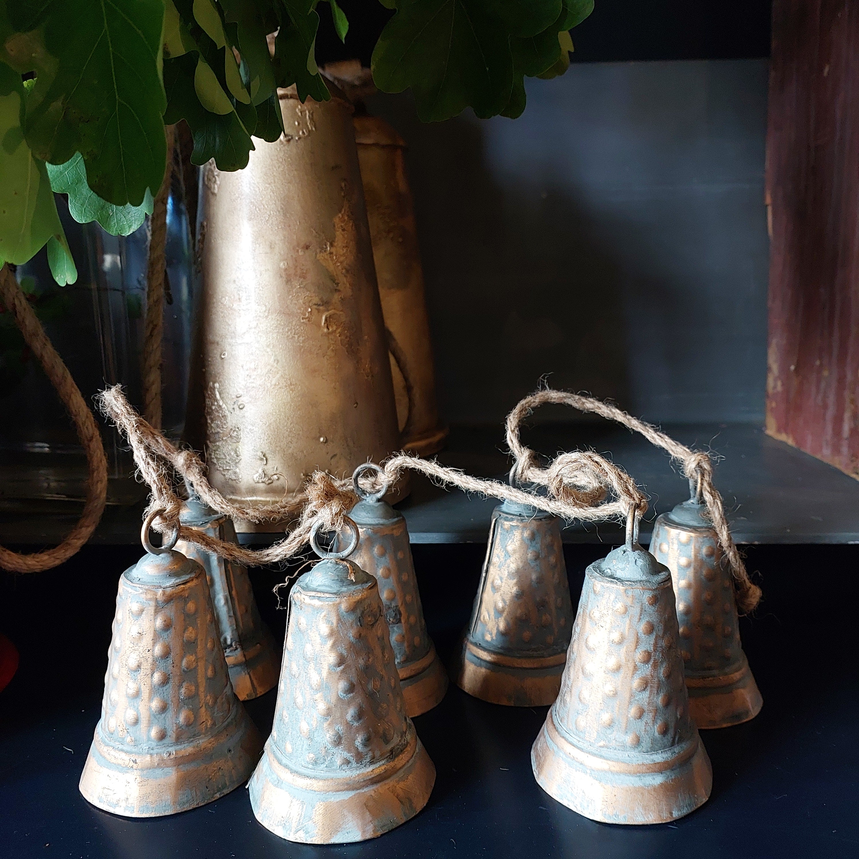 Hanging Bell Garland in Bronze