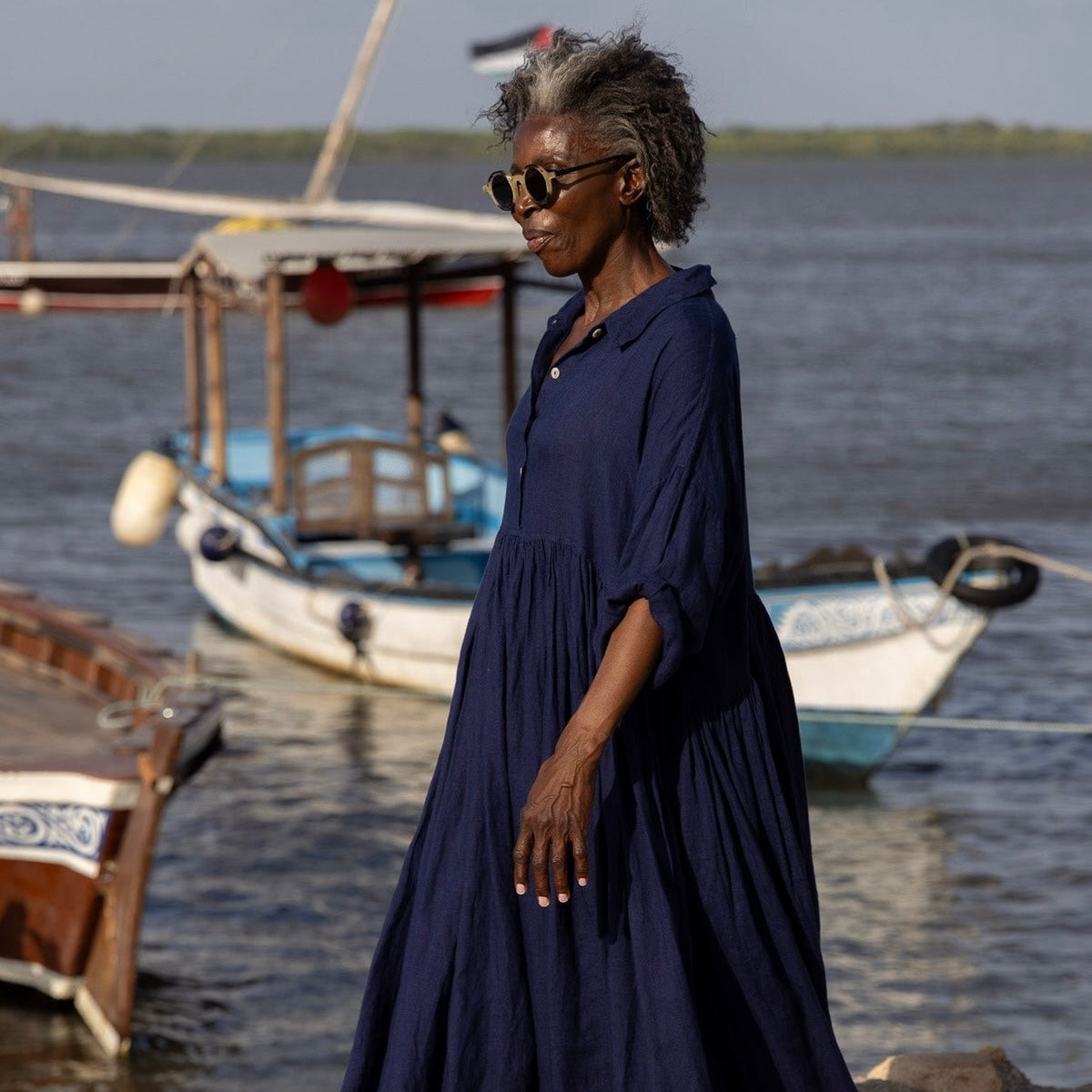 Meg by Design Edith Long Linen Dress