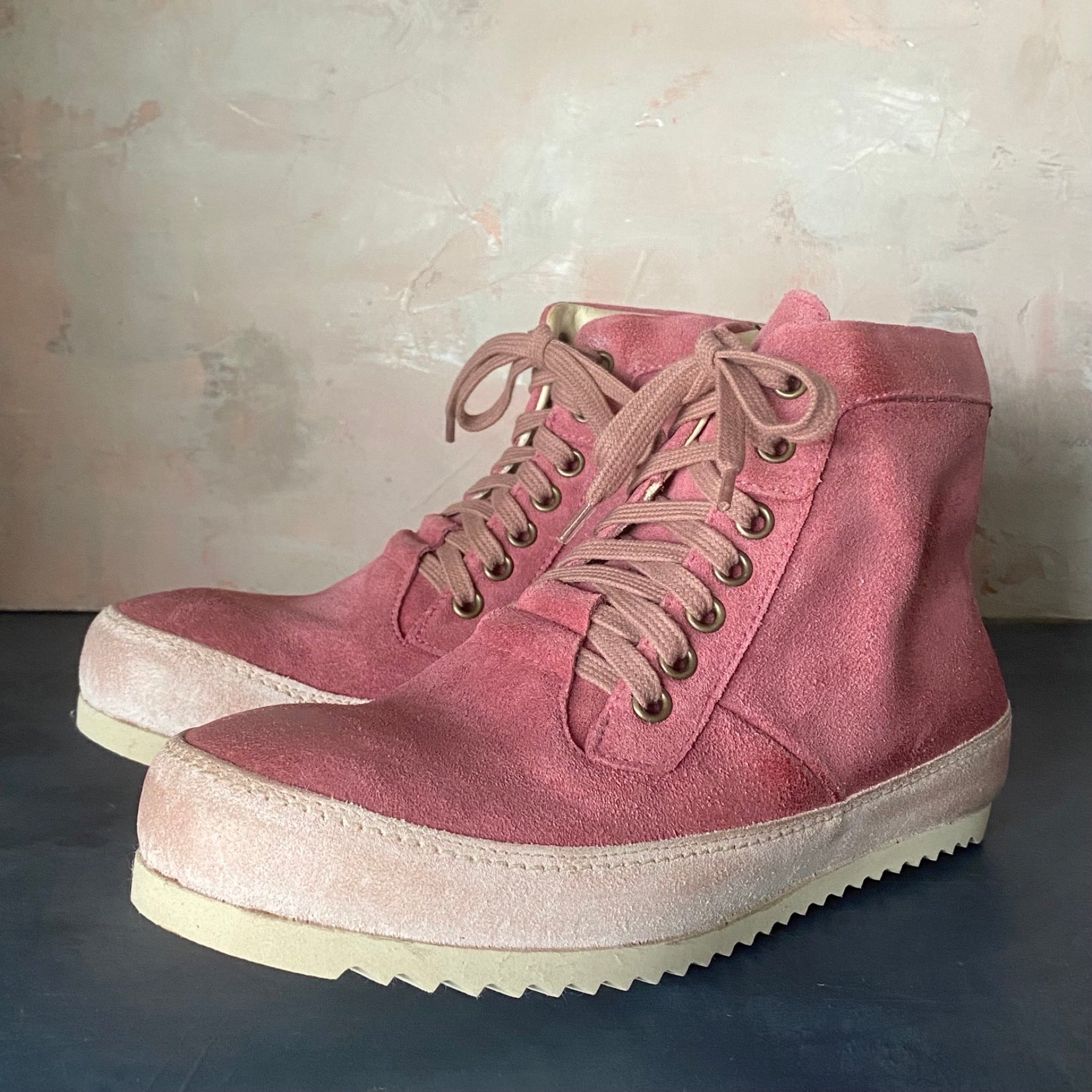 Victoria Varrasso Sportiva Two Tone Washed Pink Suede Hightops
