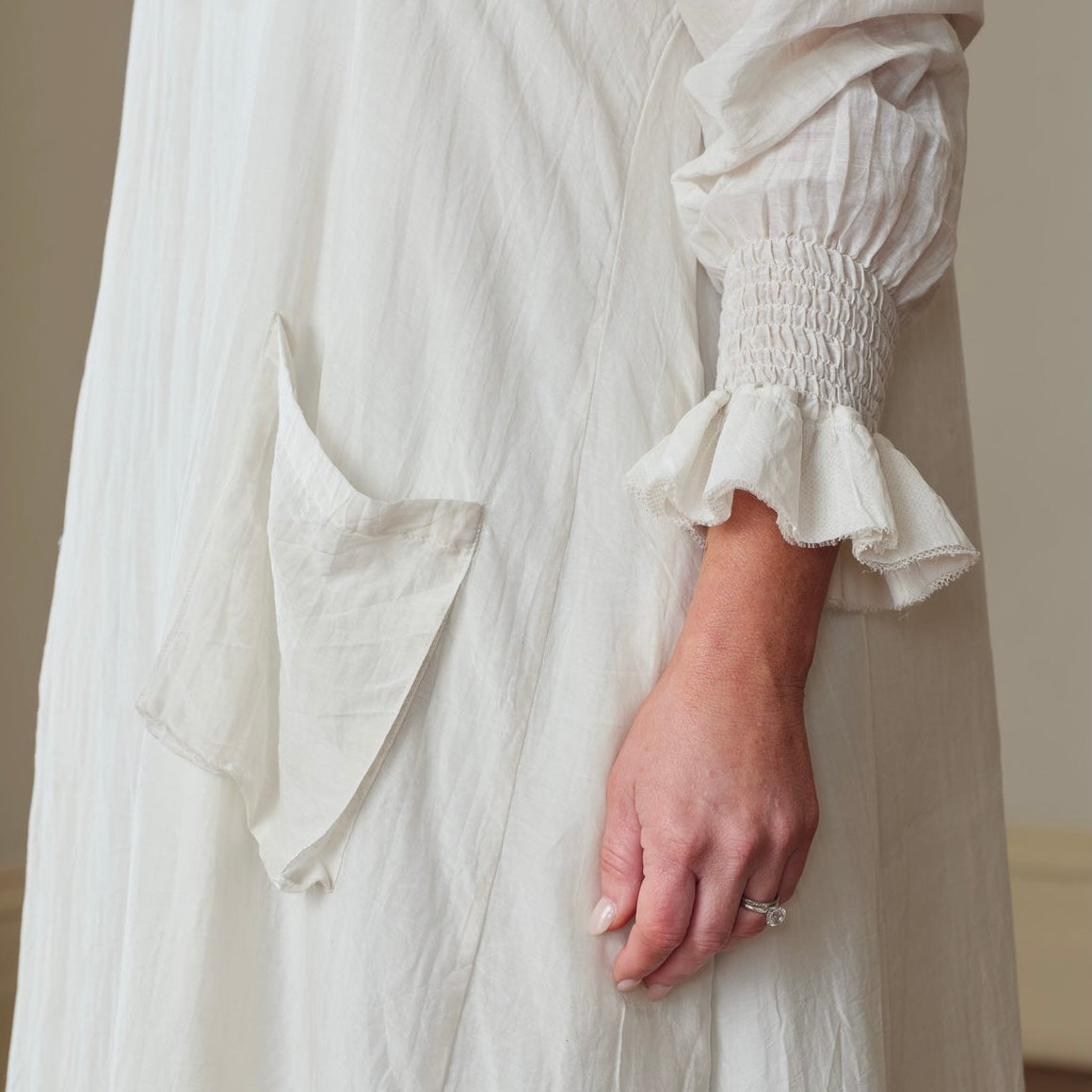 Meg By Design Odile Silk Cotton Frill Neck Tunic
