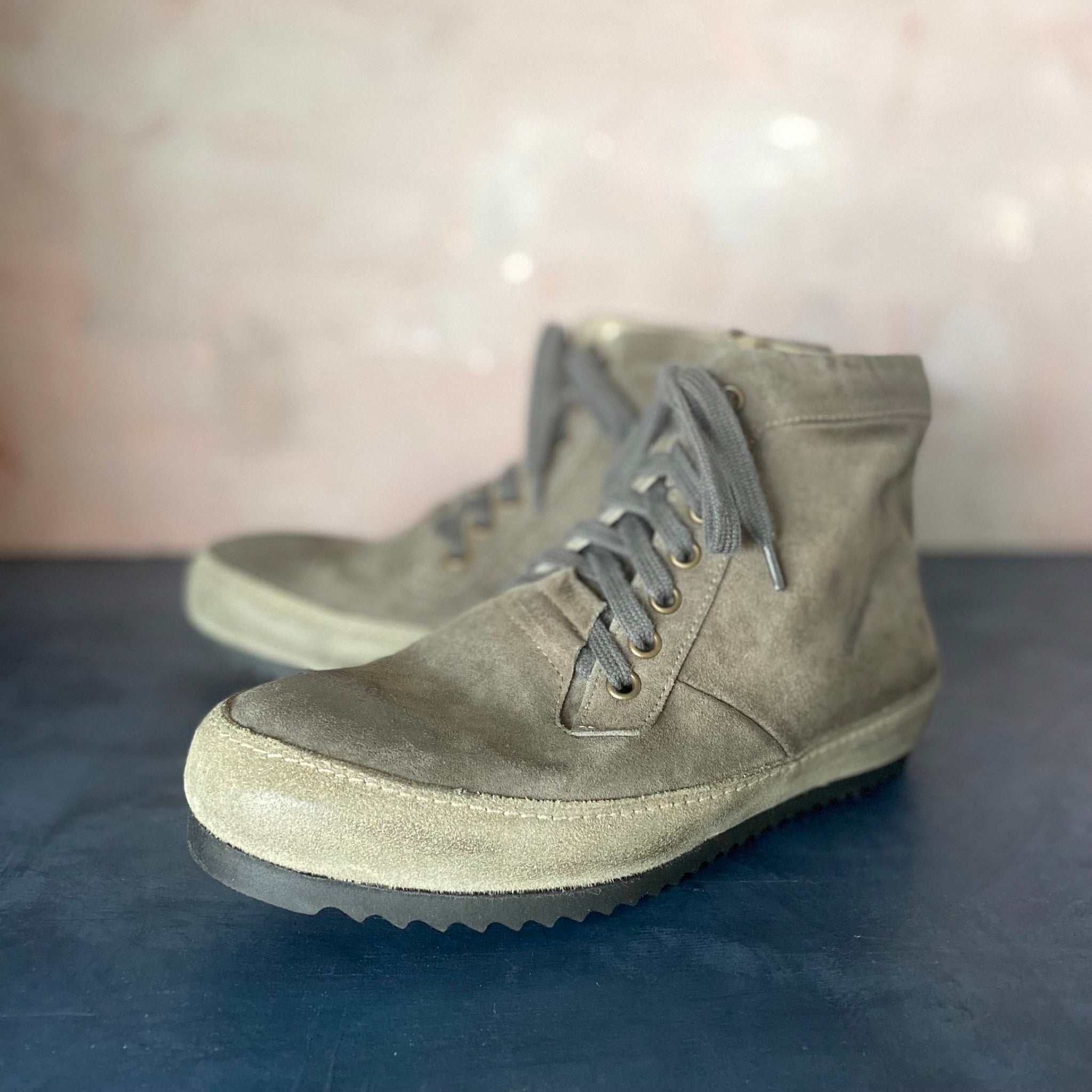 Victoria Varrasso Sportiva Two Tone Washed Oyster Suede Hightops