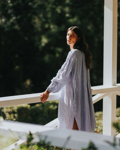 Montaigne Valentina Stripe Linen Shirt Dress