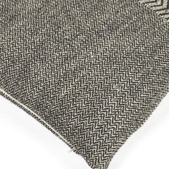 Libeco Jules Black Herringbone Weave Wool Linen Cushion 63cmx63cm