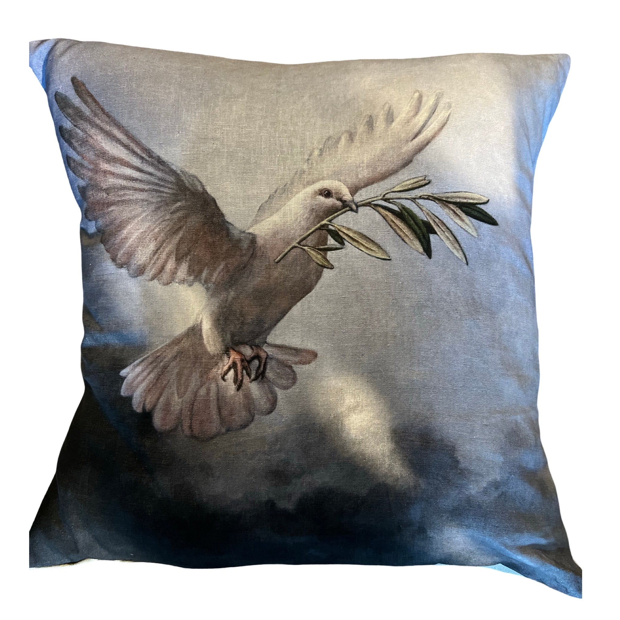 Anita Mertzlin Peace Dove Linen Cushion 55cmx55cm