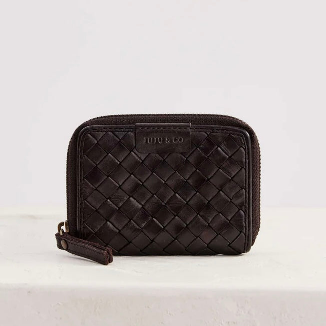Juju & Co Small Basque Woven Leather Wallet
