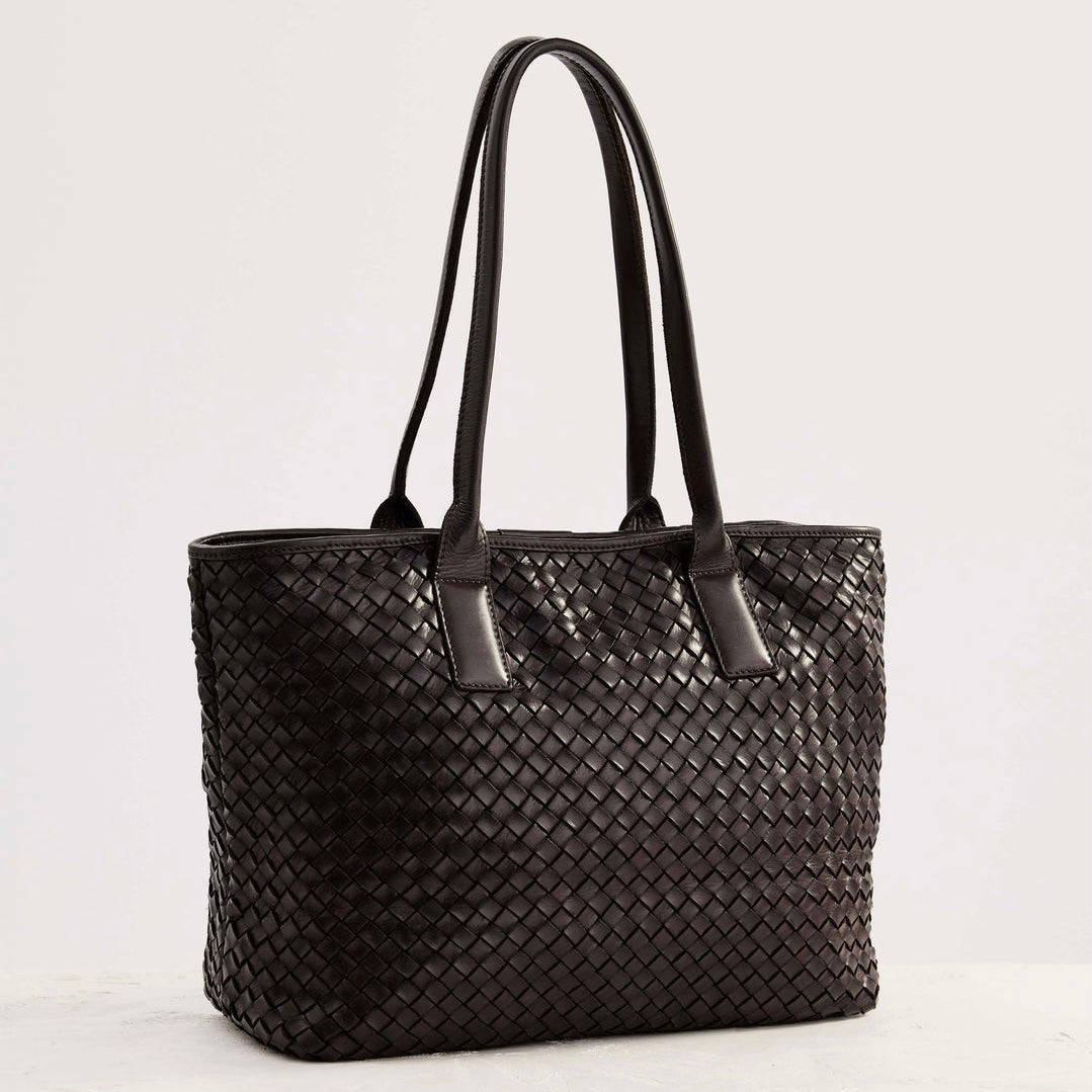 JuJu & Co Basque Woven Leather Tote