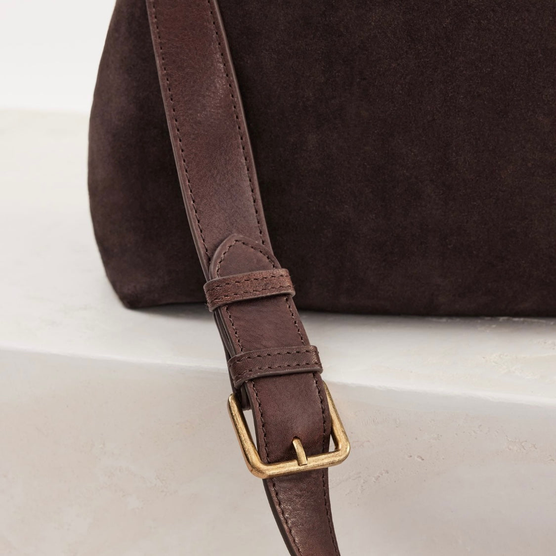 Juju & Co Chocolate Suede Slouchy Bag