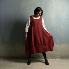 Montaigne Anaïs Linen Pinafore Smock Dress