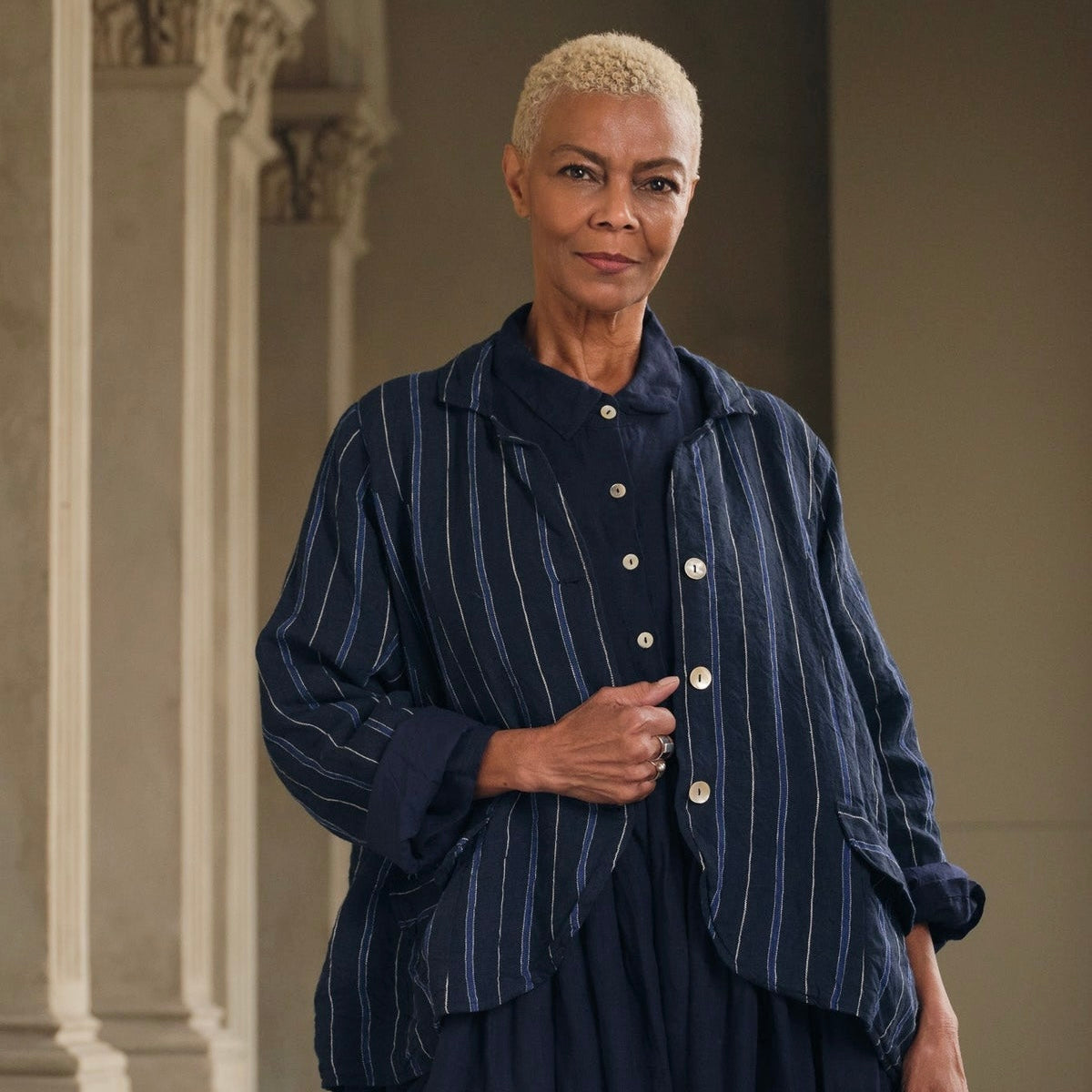 Meg By Design Baridi Striped Linen Jacket