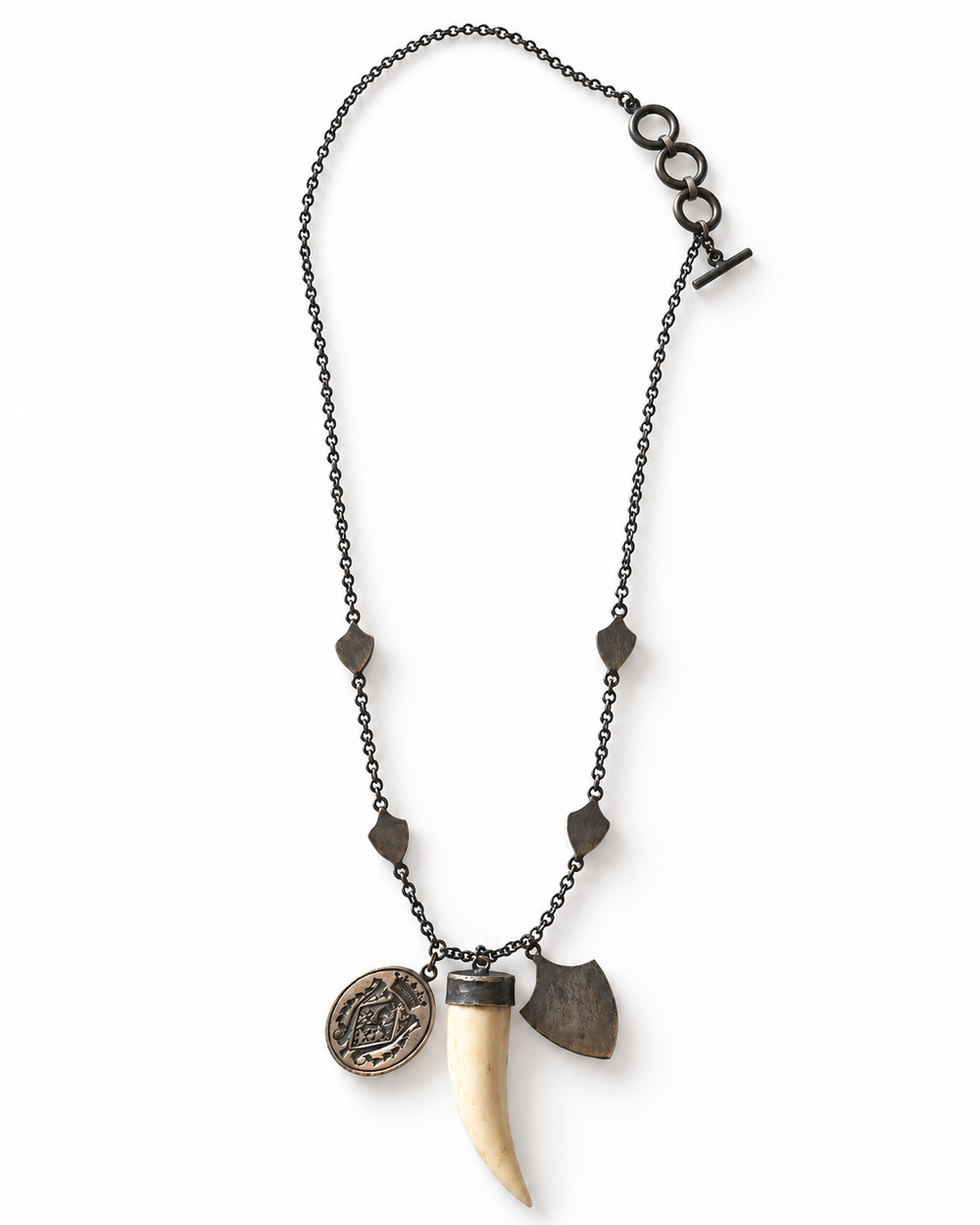Manteau Noir 3's A Charm Sterling Silver Necklace