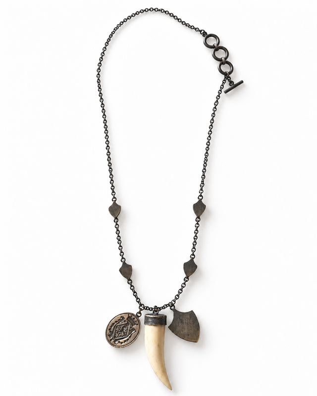 Three’s a Charm Oxidised Sterling Silver Necklace