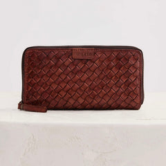 Juju & Co Large Basque Woven Leather Wallet