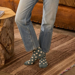 Lisa B Wool Cashmere Women Dot Crew Socks