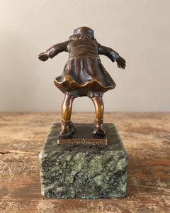 Grundman Vintage Bronze Miniature of a Girl on Roller-skates