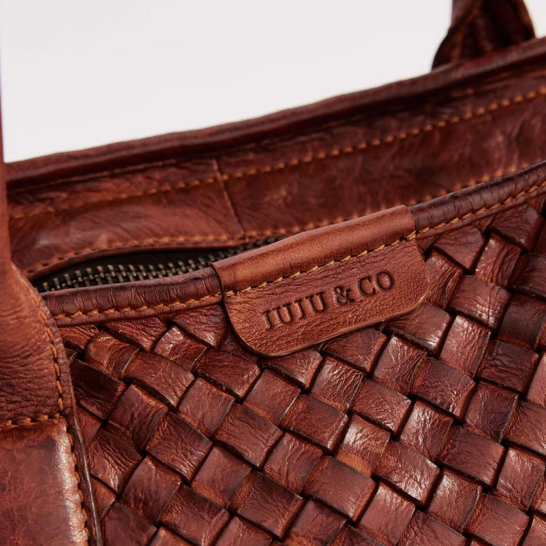 Juju & Co Basque Woven Leather Tote