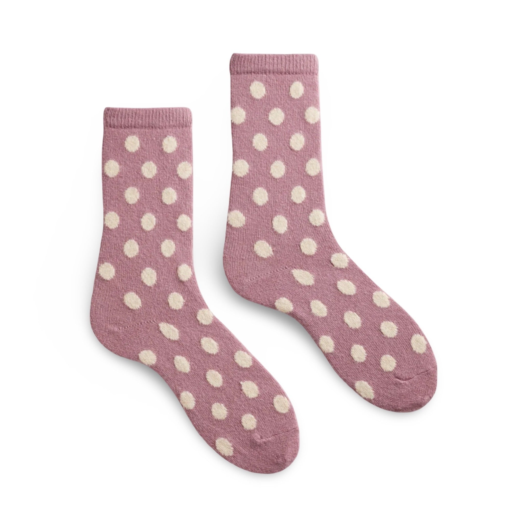Lisa B Wool Cashmere Women Dot Crew Socks