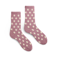 Lisa B Wool Cashmere Women Dot Crew Socks