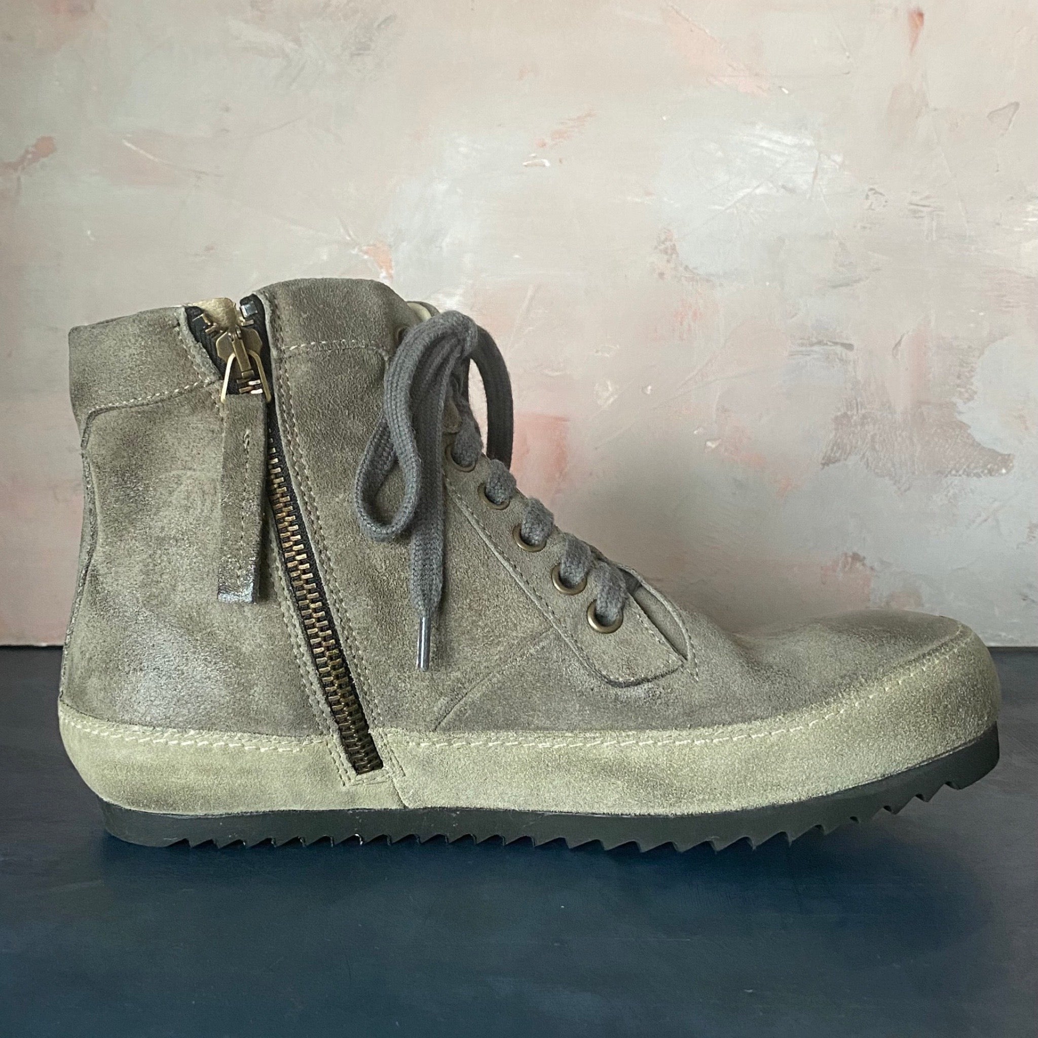 Victoria Varrasso Sportiva Two Tone Washed Oyster Suede Hightops