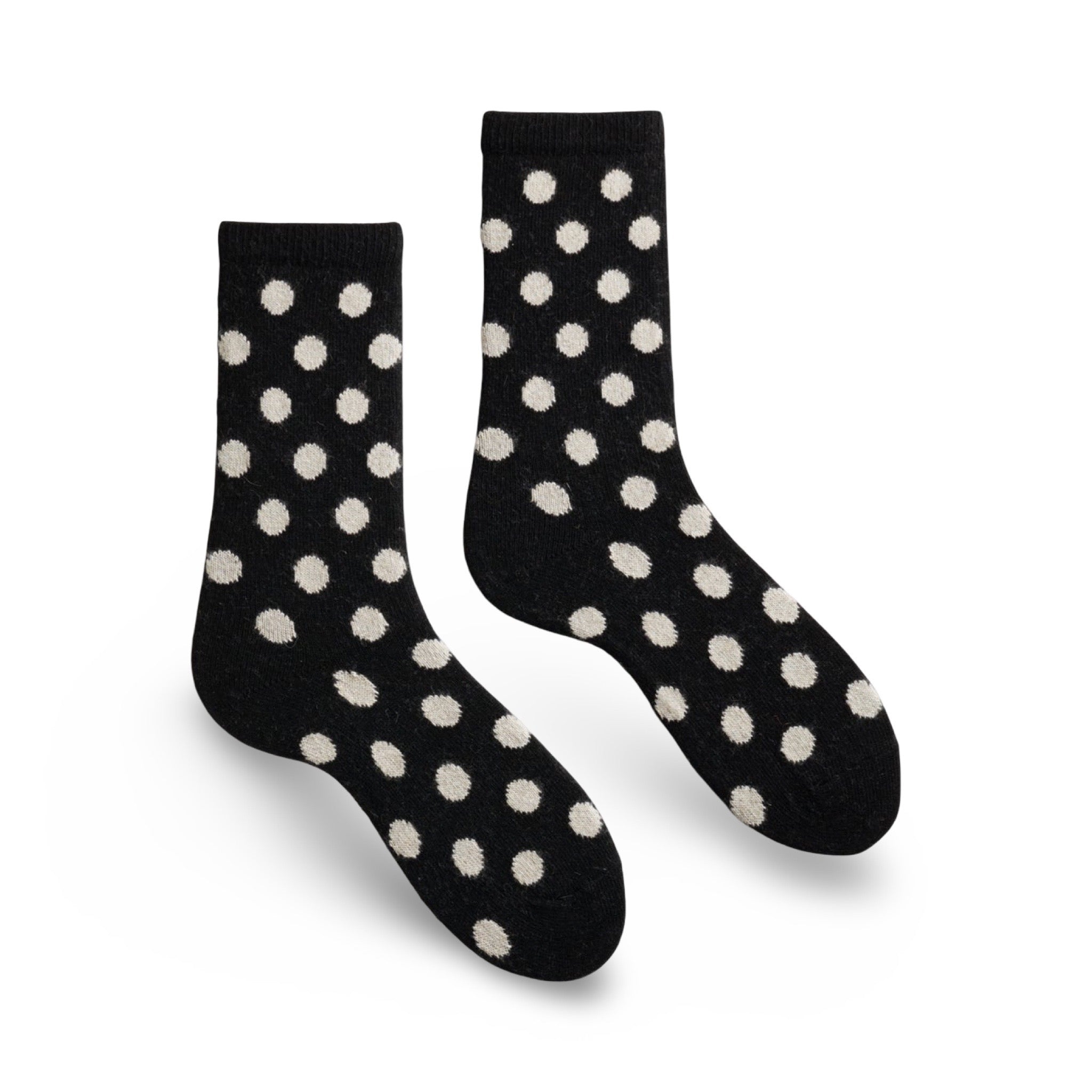 Lisa B Wool Cashmere Women Dot Crew Socks