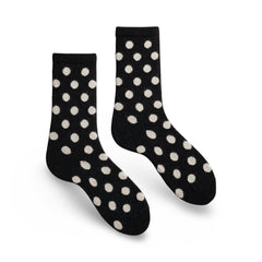 Lisa B Wool Cashmere Women Dot Crew Socks